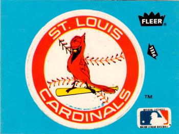 1985 Fleer - Team Stickers Blank Back #NNO St. Louis Cardinals Logo Front