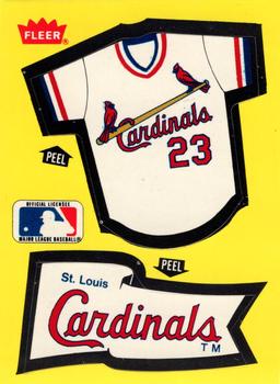 1985 Fleer - Team Stickers Blank Back #NNO St. Louis Cardinals Jersey Front