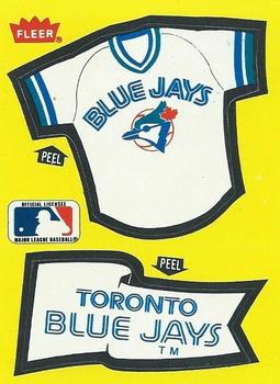 1985 Fleer - Team Stickers Blank Back #NNO Toronto Blue Jays Jersey Front