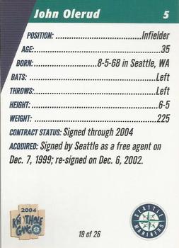 2004 Knothole Gang Seattle Mariners #19 John Olerud Back