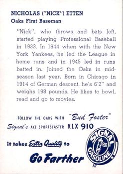 1948 Signal Gasoline Oakland Oaks #NNO Nicholas 