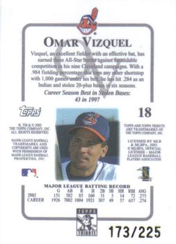 2003 Topps Tribute Contemporary - Red #18 Omar Vizquel Back