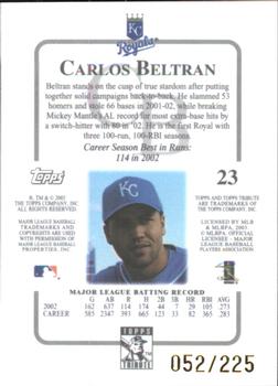 2003 Topps Tribute Contemporary - Red #23 Carlos Beltran Back