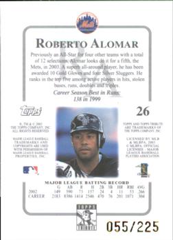 2003 Topps Tribute Contemporary - Red #26 Roberto Alomar Back