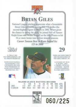 2003 Topps Tribute Contemporary - Red #29 Brian Giles Back