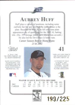 2003 Topps Tribute Contemporary - Red #41 Aubrey Huff Back