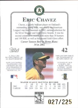 2003 Topps Tribute Contemporary - Red #42 Eric Chavez Back