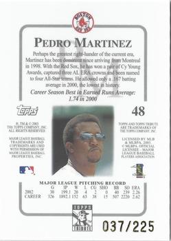 2003 Topps Tribute Contemporary - Red #48 Pedro Martinez Back