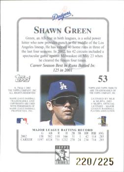 2003 Topps Tribute Contemporary - Red #53 Shawn Green Back