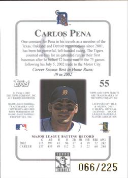 2003 Topps Tribute Contemporary - Red #55 Carlos Pena Back
