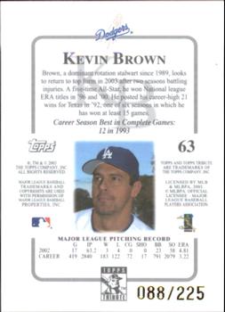 2003 Topps Tribute Contemporary - Red #63 Kevin Brown Back