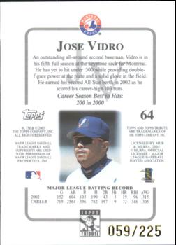 2003 Topps Tribute Contemporary - Red #64 Jose Vidro Back