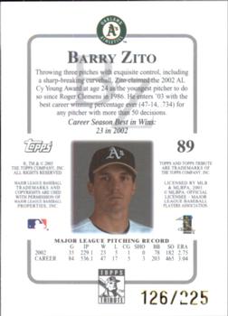 2003 Topps Tribute Contemporary - Red #89 Barry Zito Back