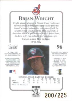 2003 Topps Tribute Contemporary - Red #96 Brian Wright Back