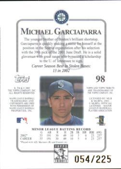 2003 Topps Tribute Contemporary - Red #98 Michael Garciaparra Back