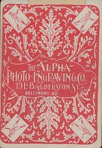1894 Alpha Photo-Engraving Baltimore Orioles #NNO John McMahon Back