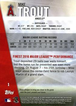 2017 Finest - Purple Refractor #1 Mike Trout Back