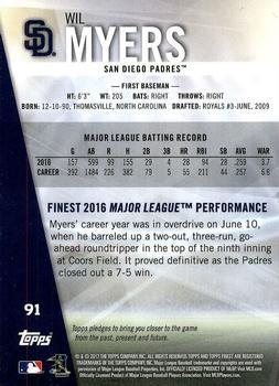 2017 Finest - Purple Refractor #91 Wil Myers Back