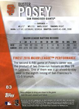 2017 Finest - Green Refractor #83 Buster Posey Back