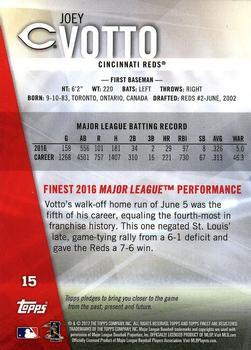 2017 Finest - Gold Refractor #15 Joey Votto Back