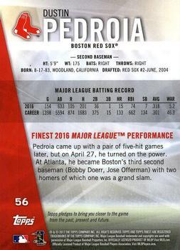 2017 Finest - Red Refractor #56 Dustin Pedroia Back