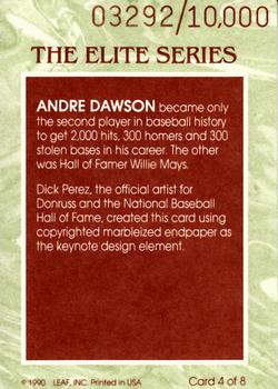 1991 Donruss - The Elite Series #4 Andre Dawson Back
