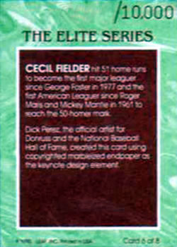 1991 Donruss - The Elite Series #6 Cecil Fielder Back