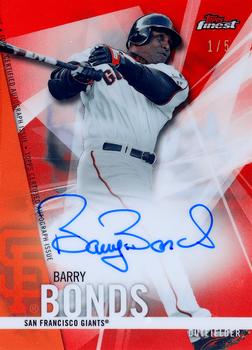 2017 Finest - Finest Autographs Red Refractor #FA-BB Barry Bonds Front