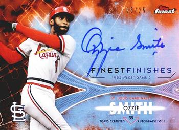 2017 Finest - Finest Finishes Autographs Orange Refractor #FINA-OS Ozzie Smith Front