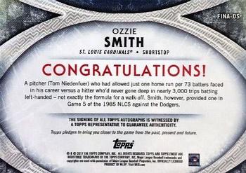 2017 Finest - Finest Finishes Autographs SuperFractor #FINA-OS Ozzie Smith Back