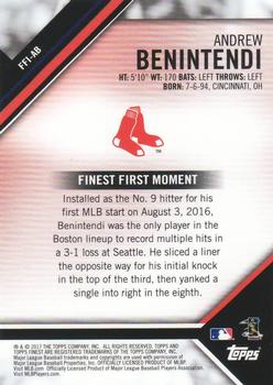 2017 Finest - Finest Firsts #FFI-AB Andrew Benintendi Back