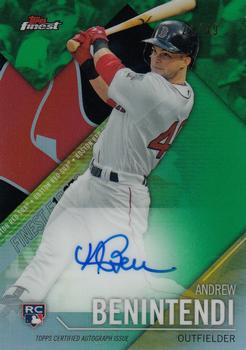 2017 Finest - Finest Firsts Autographs Green Refractor #FF-AB Andrew Benintendi Front