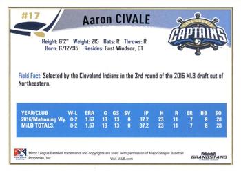 2017 Grandstand Lake County Captains #NNO Aaron Civale Back