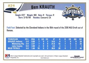2017 Grandstand Lake County Captains #NNO Ben Krauth Back
