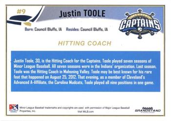 2017 Grandstand Lake County Captains #NNO Justin Toole Back