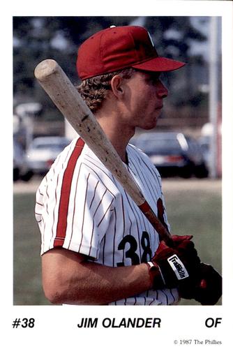 1987 Tastykake Philadelphia Phillies #NNO Jim Olander Front