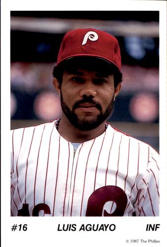 1987 Tastykake Philadelphia Phillies #NNO Luis Aguayo Front