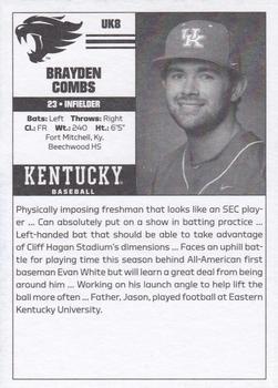 2017 Kentucky Wildcats #8 Brayden Combs Back