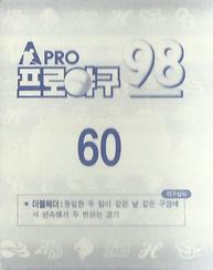 1998 Pro Baseball Stickers #60 Joon-Tae Park Back