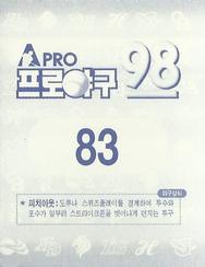 1998 Pro Baseball Stickers #83 Joo-Oem Park Back