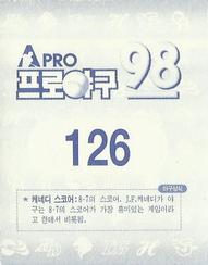 1998 Pro Baseball Stickers #126 Jae-Ho Choi Back