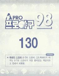 1998 Pro Baseball Stickers #130 Dong-Joo Shin Back