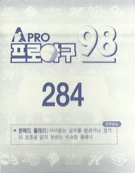 1998 Pro Baseball Stickers #284 Pil-Sun Yoo Back