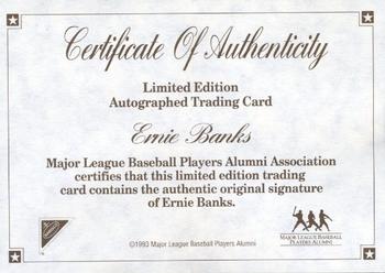 1993 Nabisco All-Star Autographs - Certificates of Authenticity #NNO Ernie Banks Front
