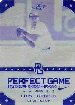 2015 Leaf Perfect Game National Showcase - Printing Plates Cyan #241 Luis Curbelo Front
