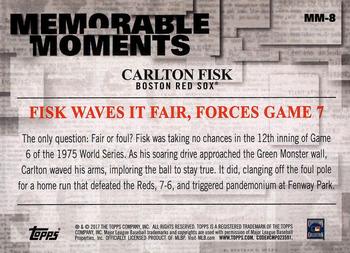 2017 Topps - Memorable Moments #MM-8 Carlton Fisk Back