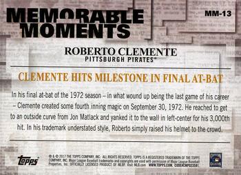 2017 Topps - Memorable Moments #MM-13 Roberto Clemente Back