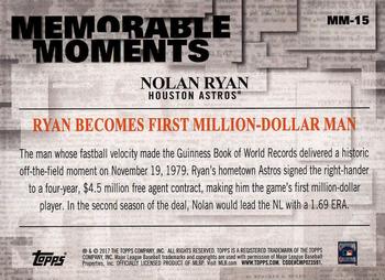 2017 Topps - Memorable Moments #MM-15 Nolan Ryan Back