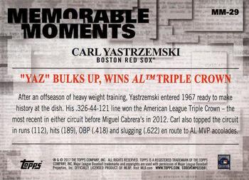 2017 Topps - Memorable Moments #MM-29 Carl Yastrzemski Back