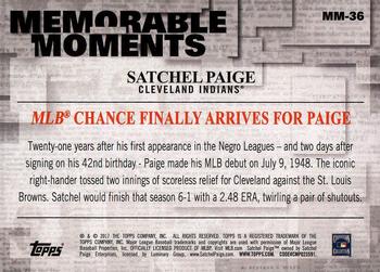 2017 Topps - Memorable Moments #MM-36 Satchel Paige Back